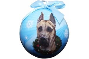 E&S PETS "Great Dane, Fawn Christmas Ornament" Shatter Proof Ball