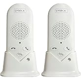 LYQDLA Wireless Full Duplex Intercom System 2 Pack for Home Office | Portable Wireless Intercom , Rechargeable Battery Powered (No Constant Plug‑in), for Elderly Care, Caregiver, Home &amp; Office