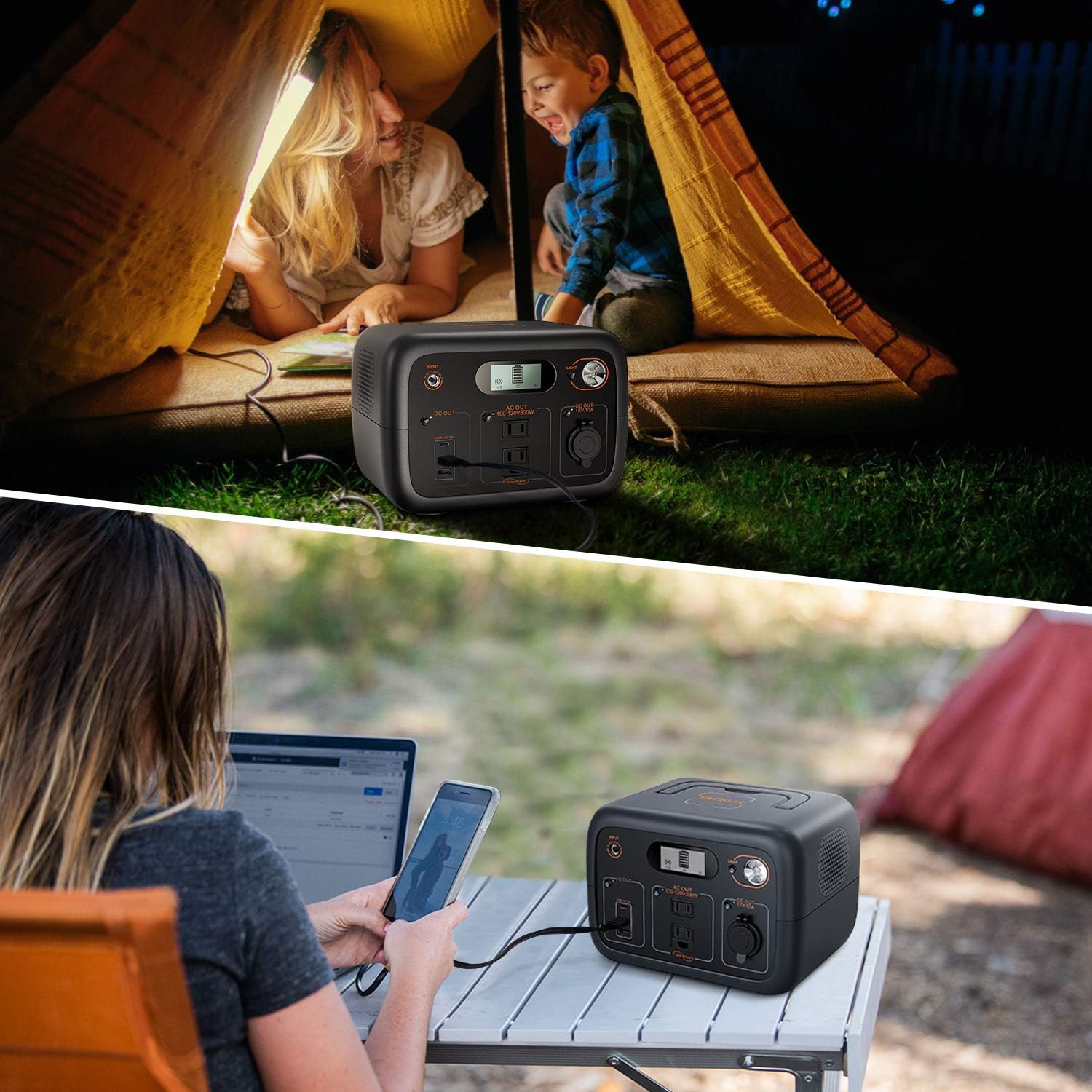 TACKLIFE 【Autumn Exclusive】 Power Station 300W, 300Wh Portable Solar Generator, Pure Sine Wave AC Outlets, Wireless Charging, 90000mAh Mobile Backup Battery for CPAP/Outdoor Camping/Outage Emergency : Garden & Outdoor