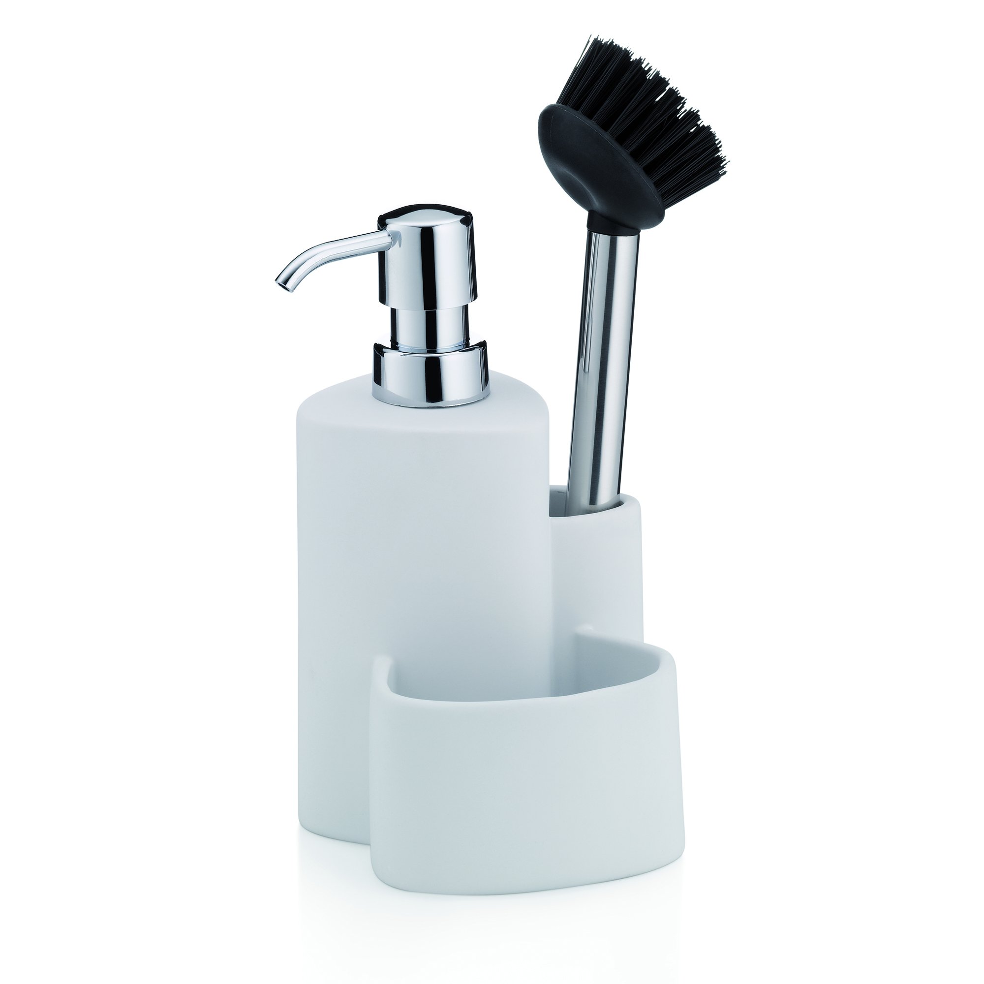 Kela Purana 12080 Soap Dispenser with 2 Storage Compartments, 350 ml, Ceramic, White