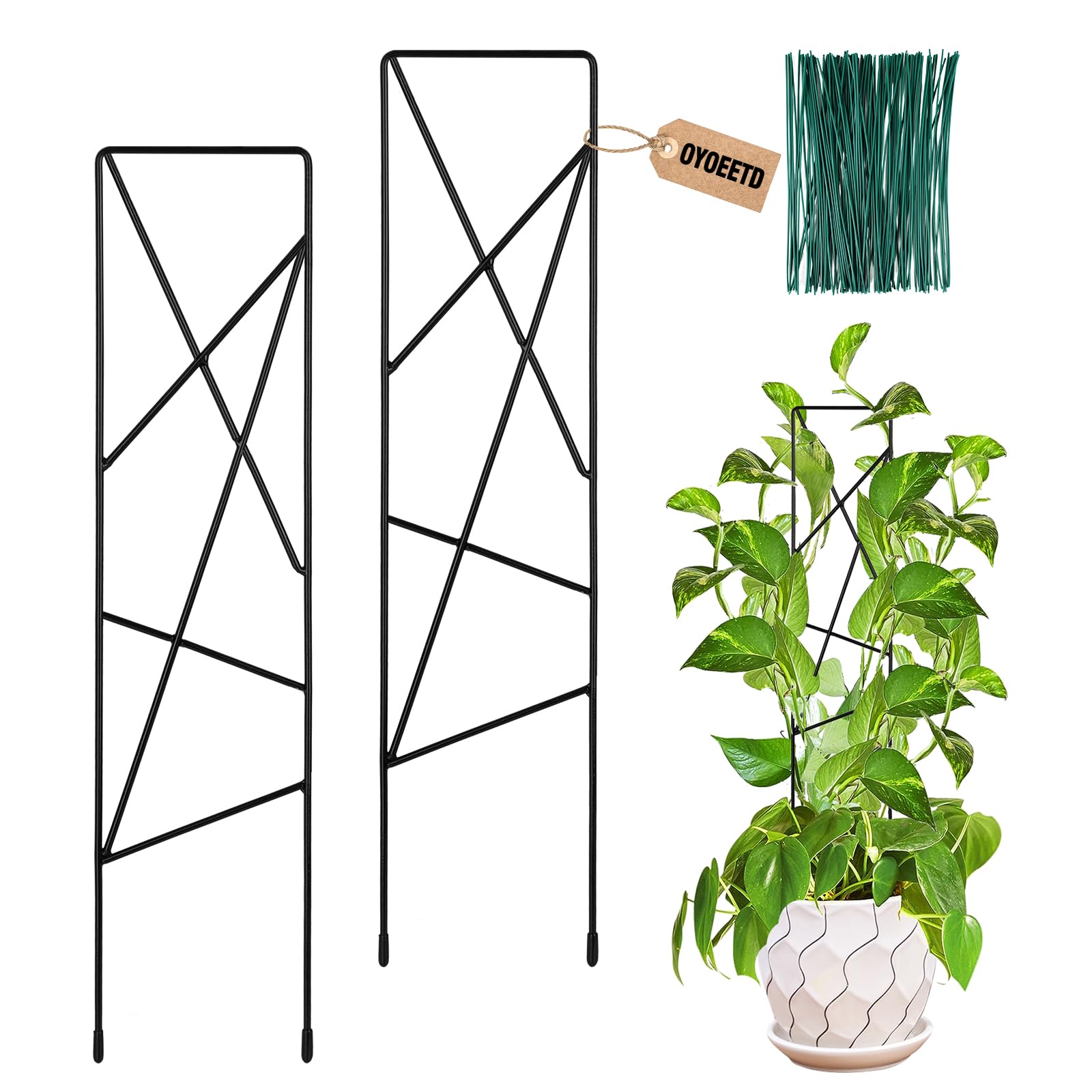 Photo 1 of 17.5 Inch Indoor Plant Trellis for Climbing Plants,Metal Trellis,Small Garden Trellis for Potted Plants,Plant Stakes for Indoor Plants Accessories Hoya,Flower,Plant Support (Star-Metal)