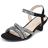 DREAM PAIRS Girls Sandals Low Heel Dress Open Toe Sandals Flower Wedding Party for Little Kid/Big Kid