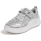 LUCKY STEP Kid's Glitter Running Sneaker Sparkly Braided Shiny Bling Princess Shoes School Athletic Walking Shoes for Children/Boys/Girls