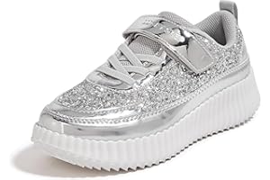 LUCKY STEP Kid's Glitter Running Sneaker Sparkly Braided Shiny Bling Princess Shoes School Athletic Walking Shoes for Children/Boys/Girls