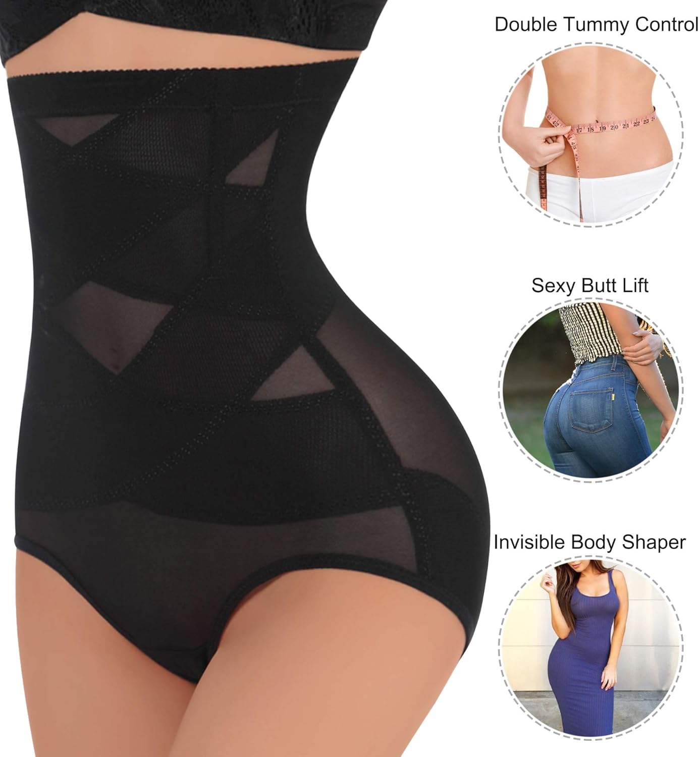 Nebility Women Butt Lifter Shapewear Hi-Waist Double Tummy Control Panty Waist Trainer Body Shaper at  Women’s Clothing store