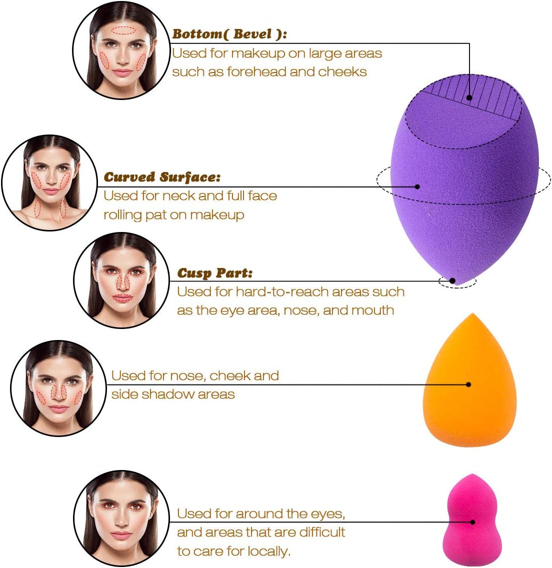 Makeup Sponge Blender Set, 11pcs Beauty Blender Foundation Blending - Image 3