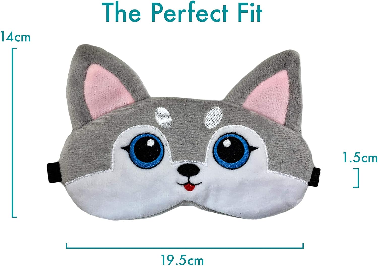 Fluffy Animal Eye Mask for Sleeping - (Husky) Adjustable Strap Sleep Mask - Image 3