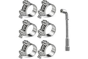 SEKSUALA 6 Pack 17-19mm (0.67-0.75") T-Bolt Hose Clamp, Stainless Steel_304 Intercooler Pipe Tube Clamps, Turbo Pipe Clamps, Heavy Duty Radiator Hose Clamp, T-bolt Intake Clamp