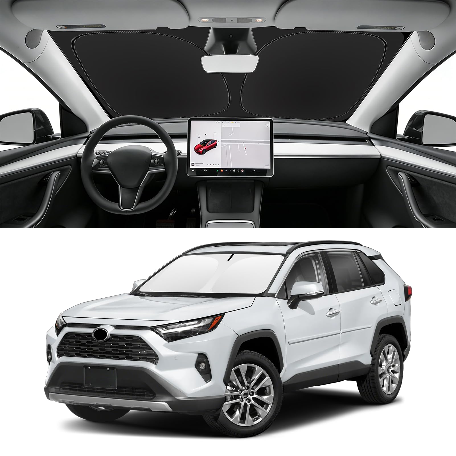 SLOGENTO Custom Fit Windshield Sun Shade for Toyota RAV4 2013-2026