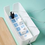 ASelected Cable Management Boxes 3 Pack White Plastic Wire Organizers Hide Cords view 3