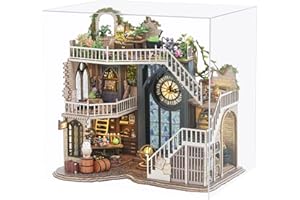 Spilay DIY Miniature Dollhouse Wooden Furniture Kit,Handmade Mini Modern Model Plus with Dust Cover,1:24 Scale Creative Doll 