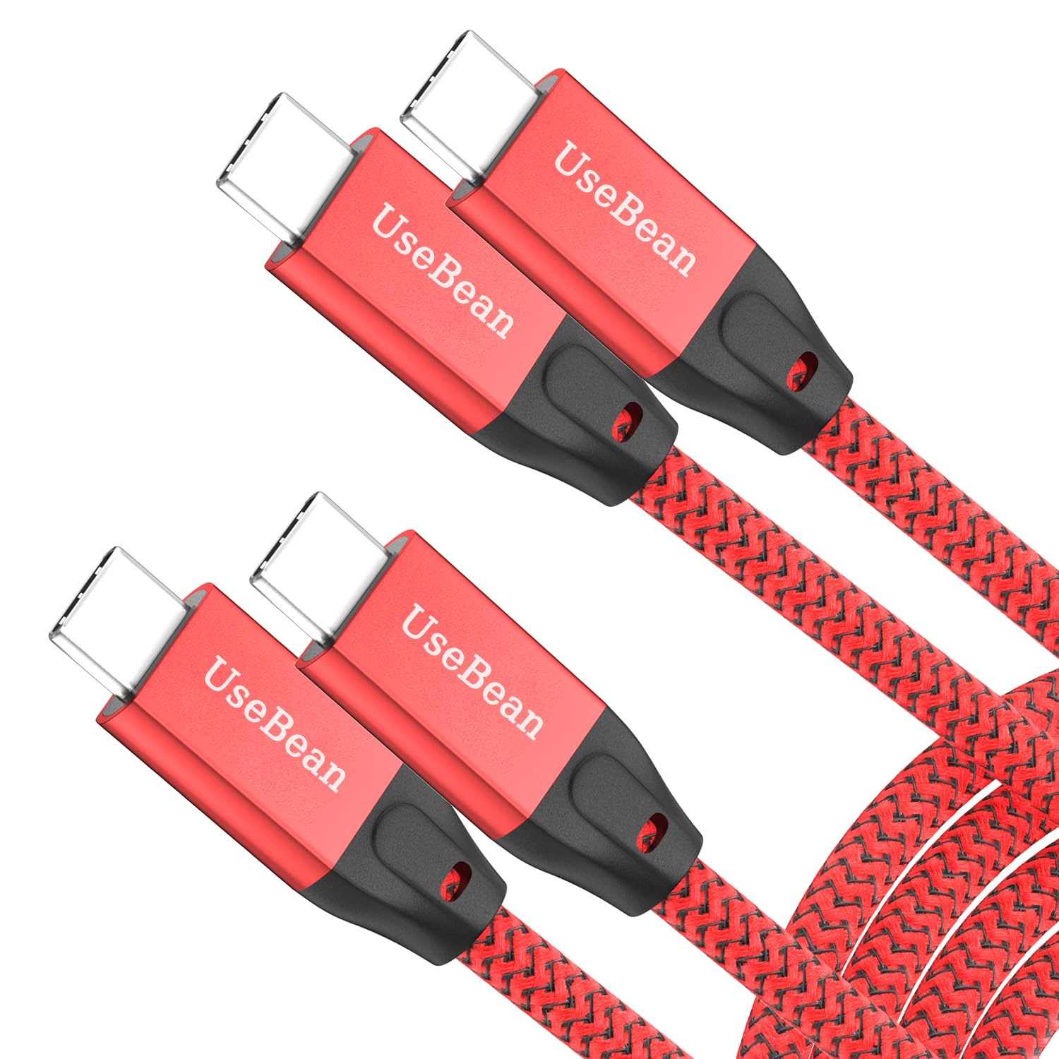 UseBean USB C to USB C Cable 100W 1M(2 Pack), USB C 3.2 Gen 2X2 20Gbps Data Transfer 4K@60Hz Video Display Type-C PD Charger Cord, for iPhone 15 Pro Max, MacBook Pro, iPad Pro, Galaxy S24/S23