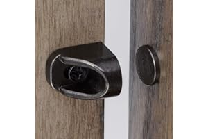 Keenkee 4 Set Magnetic Door Catch and Latch, Cabinet Magnets Hardware for Kitchen, Closet, Cupboard and Other Furniture Doors and Drawers Closer, Closure Closing, Black Tone Gun Metal Color