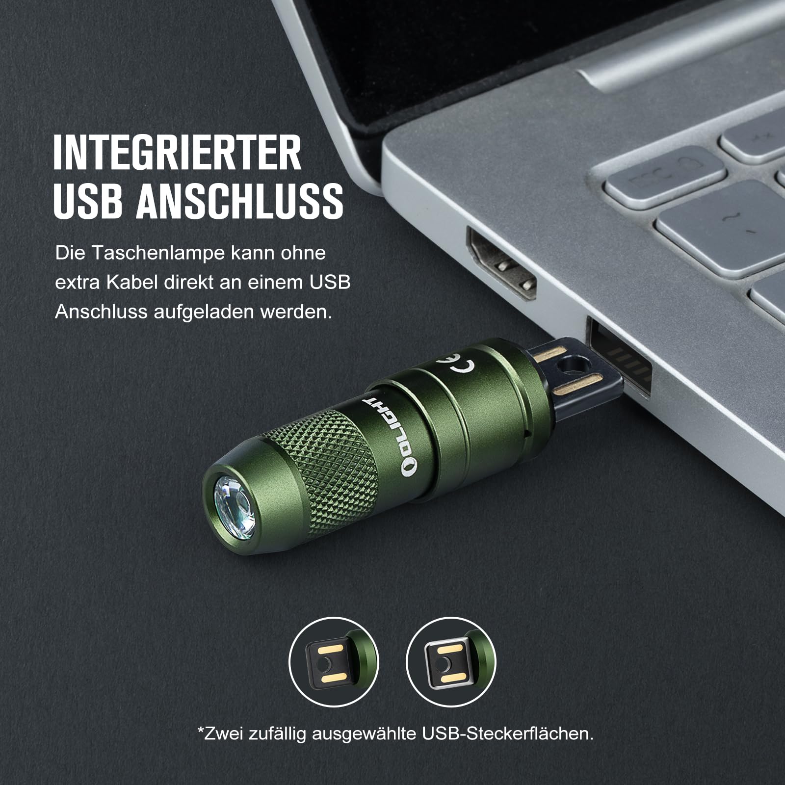 OLIGHT iMini 2 Mini LED USB-Aufladbare Taschenlampe Schlüsselhänger mit magnetischen Basis, 50LM 19,5g EOS Schlüsselbund Handlampe, IPX6 Kleine Flashlight für Camping, Outdoor, Notfälle (OD Green) 3