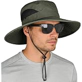 ZOORON Sun Hats for Men Women, Wide Brim Safari Hats UV Protection UPF50+ Waterproof Boonie Hats for Fishing Hiking Camping
