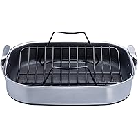 HexClad Hybrid Nonstick Roasting Pan with Rack, Dishwasher-Friendly and Oven-Safe Up to 900°F, Compatible with All Cooktops