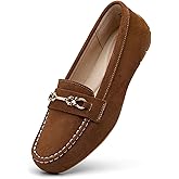 KORDAL Women's Comfortable & Lightweight Suede Leather Loafers Slip-Ons Driving Mocs Walking Shoes Cute Business Casual Dress Shoes Work Flats for Women