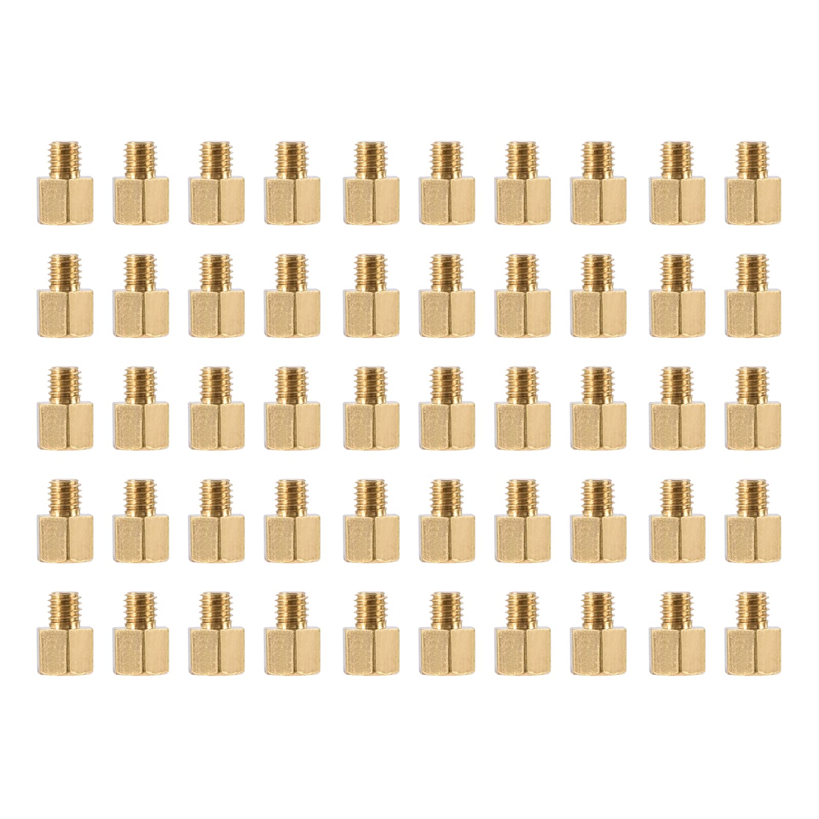 YOKIVE 50 Pcs M3 Standoff Screws, Brass Hex PCB Standoffs, Keep Height Consistent, Great for Motherboard (Gold Tone, 4mm+3mm)