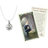 Trendzeen St Gerard Medal - with St Gerard Prayer Card | Saint Gerard Necklace Jewelry | Patron Saint Of Fertility, Pregnant Women, Mothers | Set of 2 Items