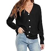 Yiyilina Womens Button Down Cardigan Sweater 2025 Casual Soft V Neck Work Sweaters Lightweight Knit Tops Fall Outfits Clothes
