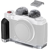 SMALLRIG X-M5 Handgrip L-Shape Grip for FUJIFILM X-M5, Built-in Quick Release Plate for Arca, Lightweight Silicone Side Handle, Includes Windshield with Cold Shoe Adapter (Sliver) - 4875