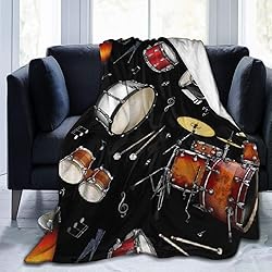BONLOR Percussion Black Drum Throw Blanket Ultra