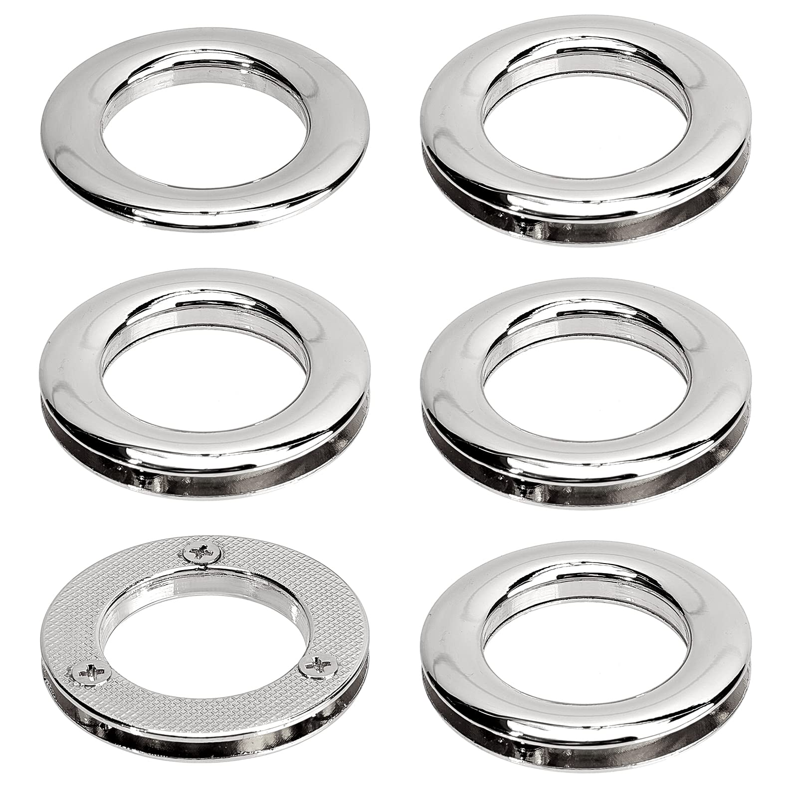 GORGECRAFT 1 Box 4Pcs 1 inch/25.5mm Eyelets Grommets Alloy Loop Snaps Bag Handle Connector Silver Rings Screw-in Round Findings for DIY Sewing Clothes Leather Crafts Bags Replacement Hardware