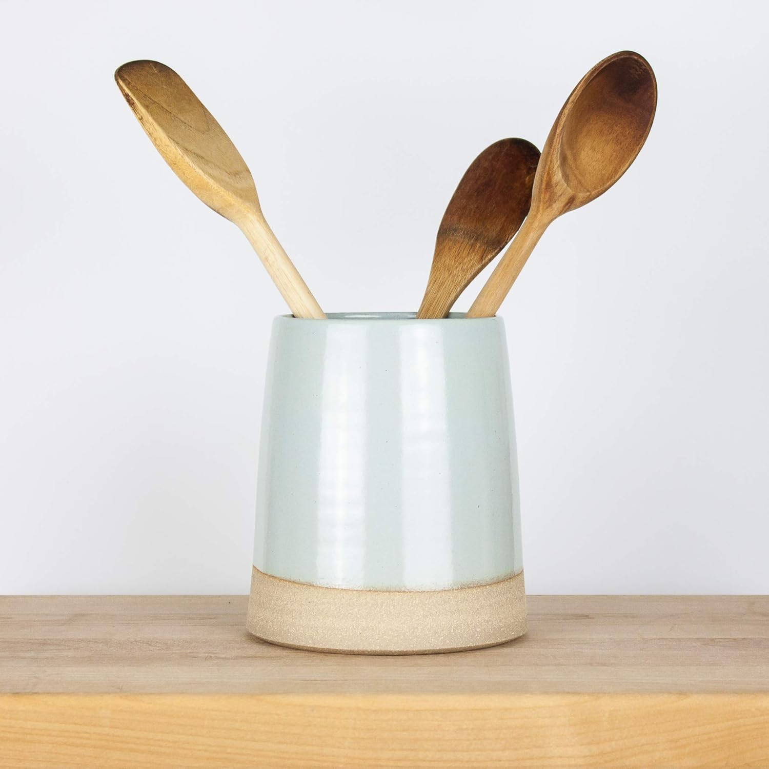 Modern Blue Ceramic Utensil Holder by Barombi Studios