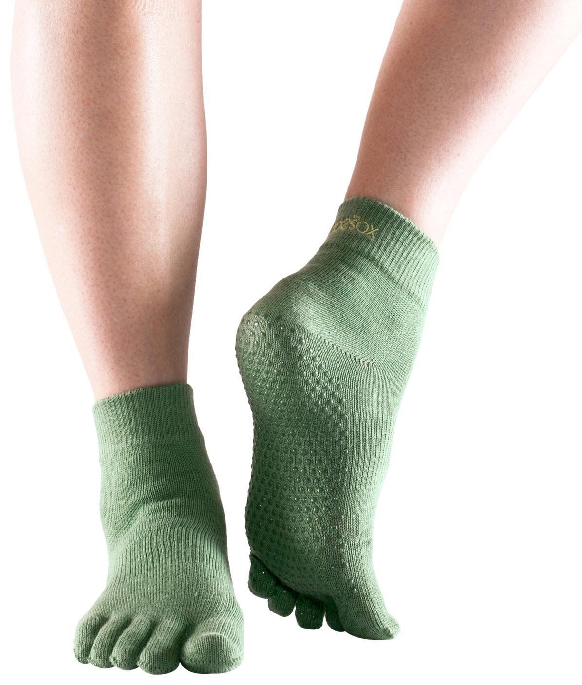 ToeSox full toe with grip - Ankle, Grass green - small