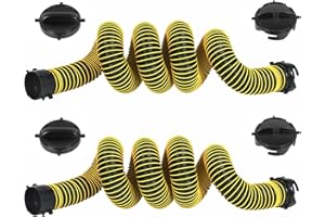 LITBM 20FT RV Sewer Hose Extension, 24-Mil Heavy Duty TPE Material for Abrasion Resistance and Crush Protection, Camper RV Extension Hose with Pre-Attached Bayonet Fittings, Yellow