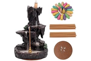 Backflow Incense Burner Handmade Waterfall Incense Cone Sticks Holder Antique Style for Decoration Home Hotel Tea Room Office