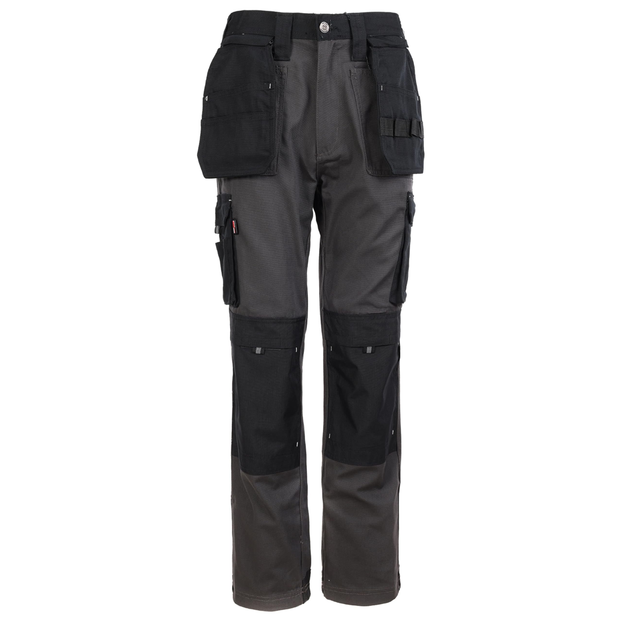 TuffStuff - Extreme Work Trousers, Grey - 34" Waist, Regular 30" Length - Durable Canvas with Cordura Trim, Knee Pad Pockets & Detachable Holster Pockets - Triple Stitched Seams, YKK Zip