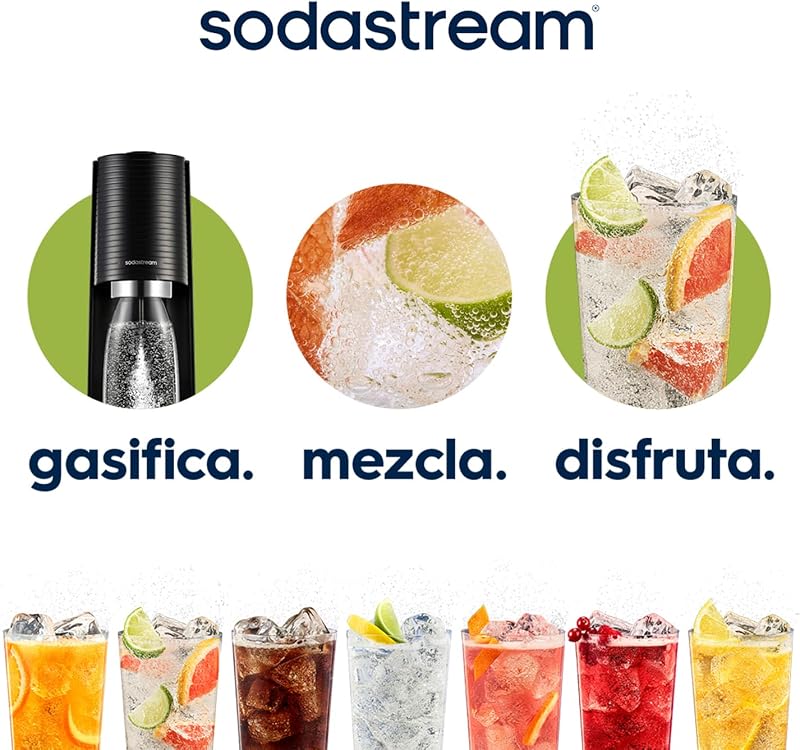 Terra – Máquina para fazer água com gás e bebidas, pretas