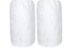 Kigeli Christmas Furry Boot Covers for Kids Winter Faux Fur Leg Warmer Thick Kids Boot Cuff Cover Costume for Winter Santa
