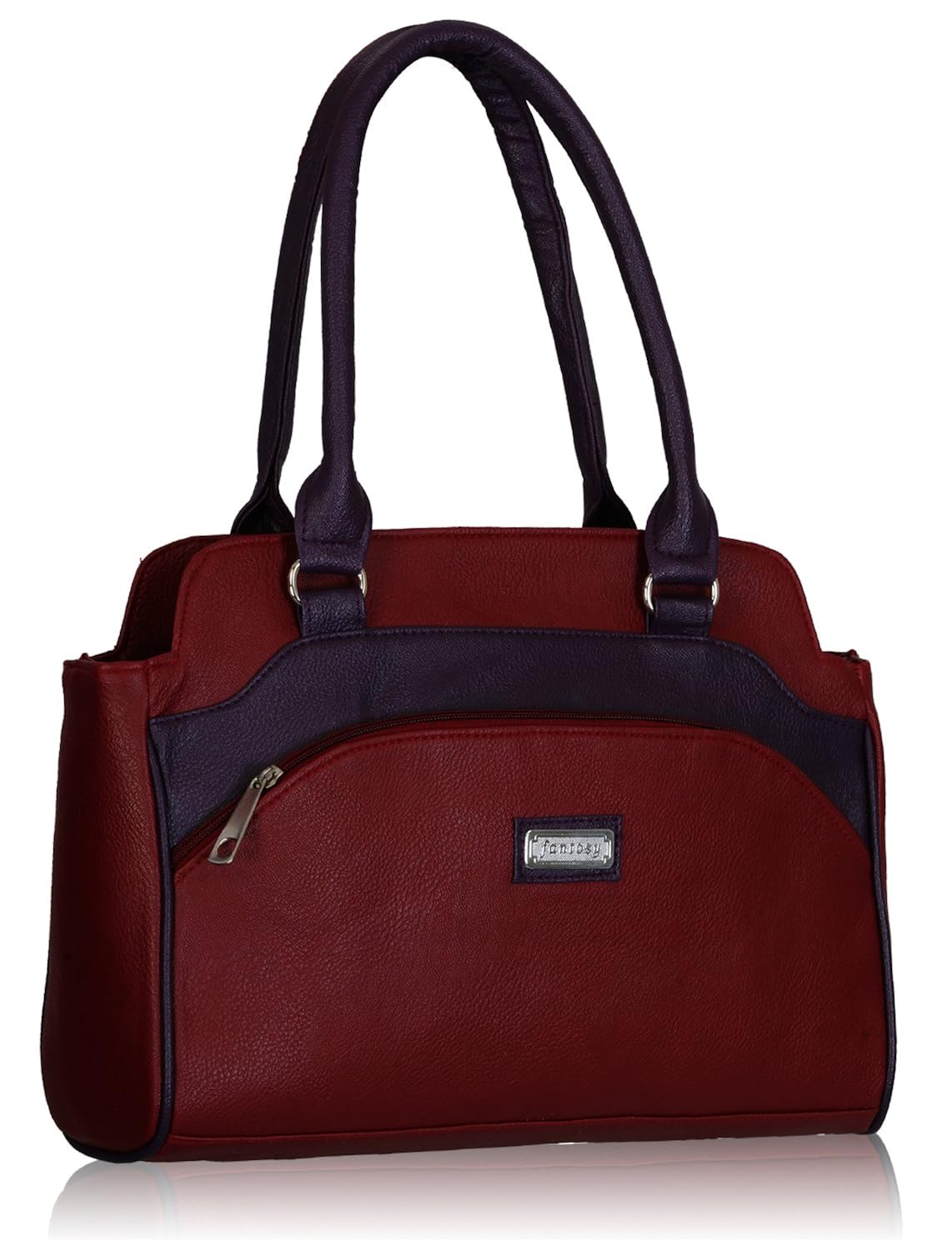 fantosy women's maroon and purple handbag and wallet fnb-325_079
