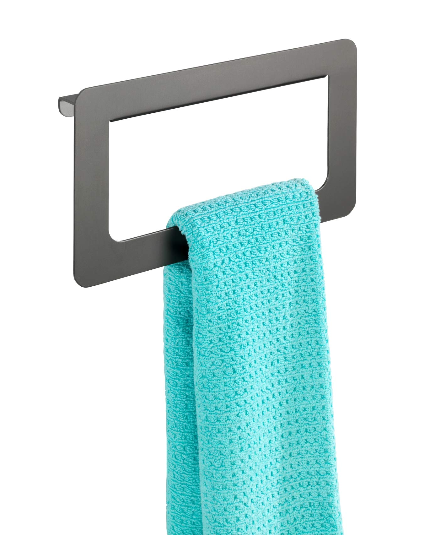 WENKO Uno Montella Hand Towel Rail for Screwing in Rustproof Aluminium 27 x 16 x 8 cm Anthracite