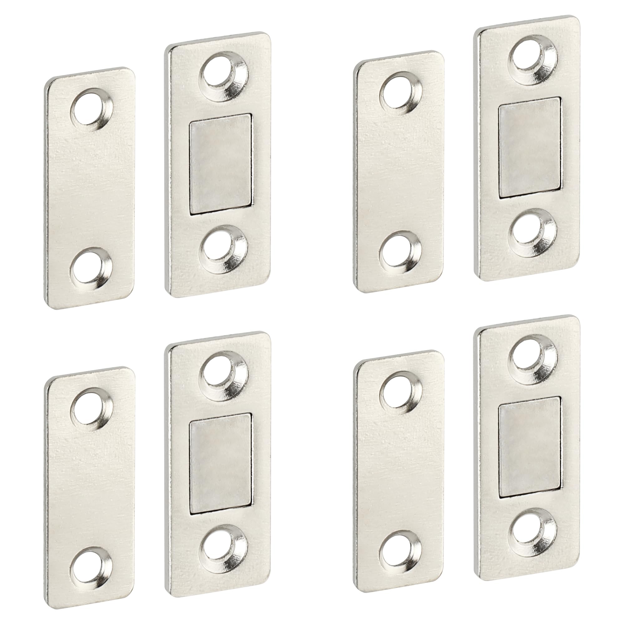 Photo 1 of Alise Cabinet Magnetic Catch 4 Pack,Ultra Thin Stainless Steel Door Catch Latch for Drawer Magnets Adhesive Cabinet Magnetic Closures for Kitchen Closet Door Closing Magnetic Door Catch Closer,Brushed