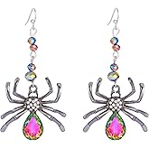 C-leen Halloween Earrings For Women - Metal Pendant Earring Hypoallergenic Colorful Pumpkins Ghostly Pumpkins Spiders Earrings Jewelry Halloween Gifts for Women Wife Friends Her