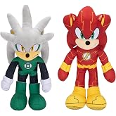 Sonic The Hedgehog DC Comics Sonic as The Flash and Silver as Green Lantern 9&rdquo; Plush 2-Pack