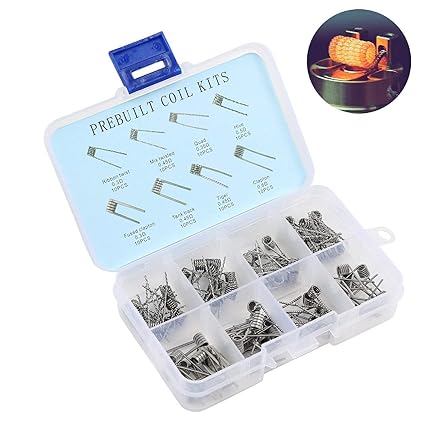 80 Stück Vorkompilierte Coil Kit Vakki 8-in-1 selbstwickler Widerstandsdraht Coil Set mit 0.3? / 0.35?/ 0.45? / 0.5? / 0.8? f
