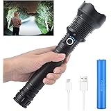 Rechargeable Led Flashlight High Lumens, 90000 High Lumens Tactical Flashlights, P70.2 LED Super Bright Flashlight with 26650