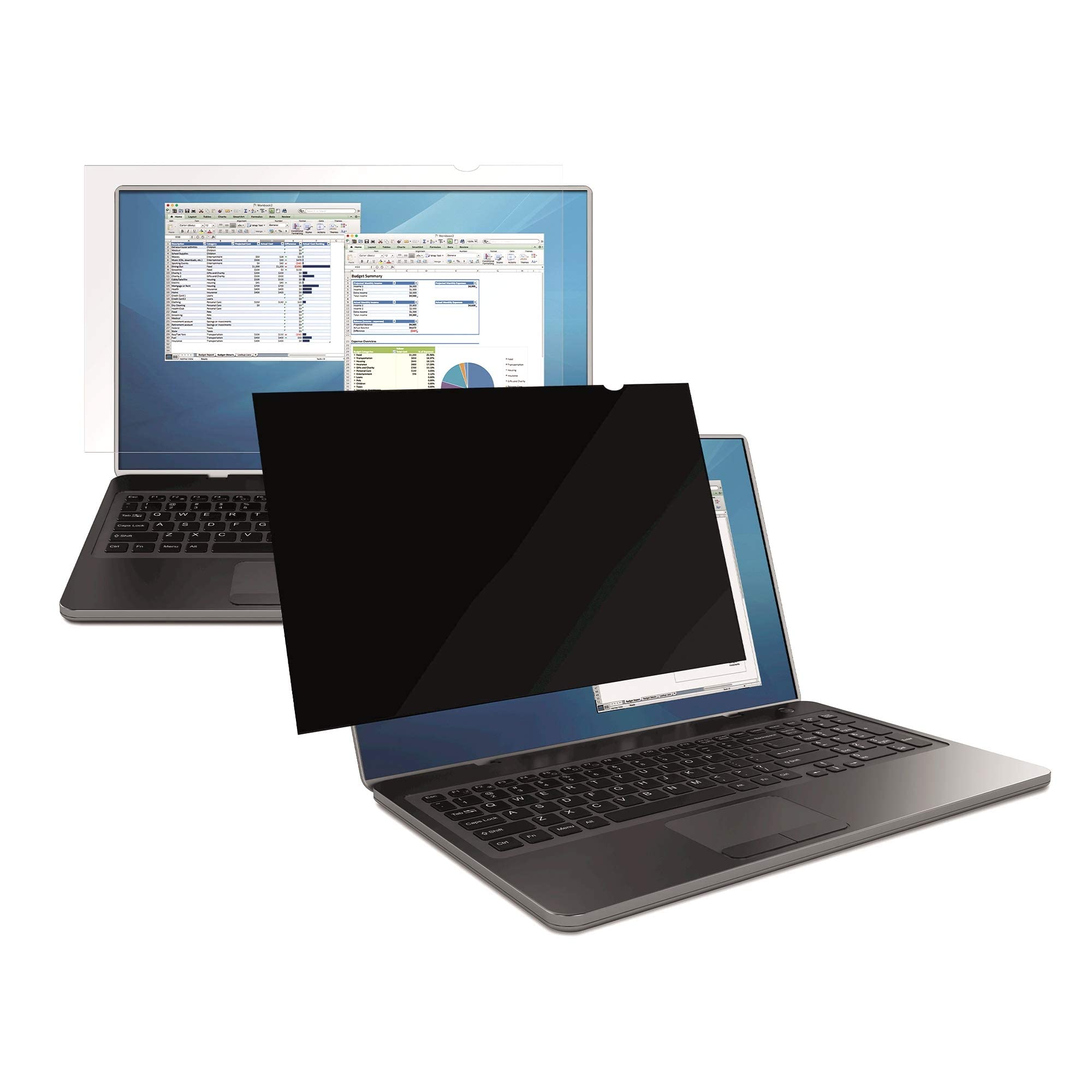 Fellowes PrivaScreen Privacy Filter & Screen Protector for 14 inch Laptops 16:9 Widescreen - Easy to Install and Remove with Quick Reveal Tabs, Black