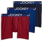 Jockey Men's Underwear Infinite Cool Microfiber Stretch 6" Boxer Brief - 3 Pack