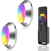 HUSUKU GT12 12000LM Underwater Boat Dock Lights RGB Marine Color Light Kit | 5IN 60LED 12V 120W IP68, All-Metal Body, Wireless Grouping &amp; Control Auto-Sync, High-Powered for Yacht Boats Docking Transom