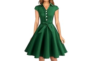 Wedtrend Women's 1950s Retro Rockabilly Dress Cap Sleeve Vintage Swing Dress