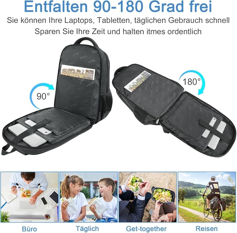 Rucksack Herren mit Kühlfach, Groß Laptop Rucksack Herren 17 Zoll