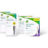 OneTouch Verio Test Strips and Delica Plus Lancets, 60 Each Bundle | Diabetes Testing Bundle with 5-Second Verio Strips &amp; Silicone-Coated 30-Gauge Lancets for Pain-Free Sampling
