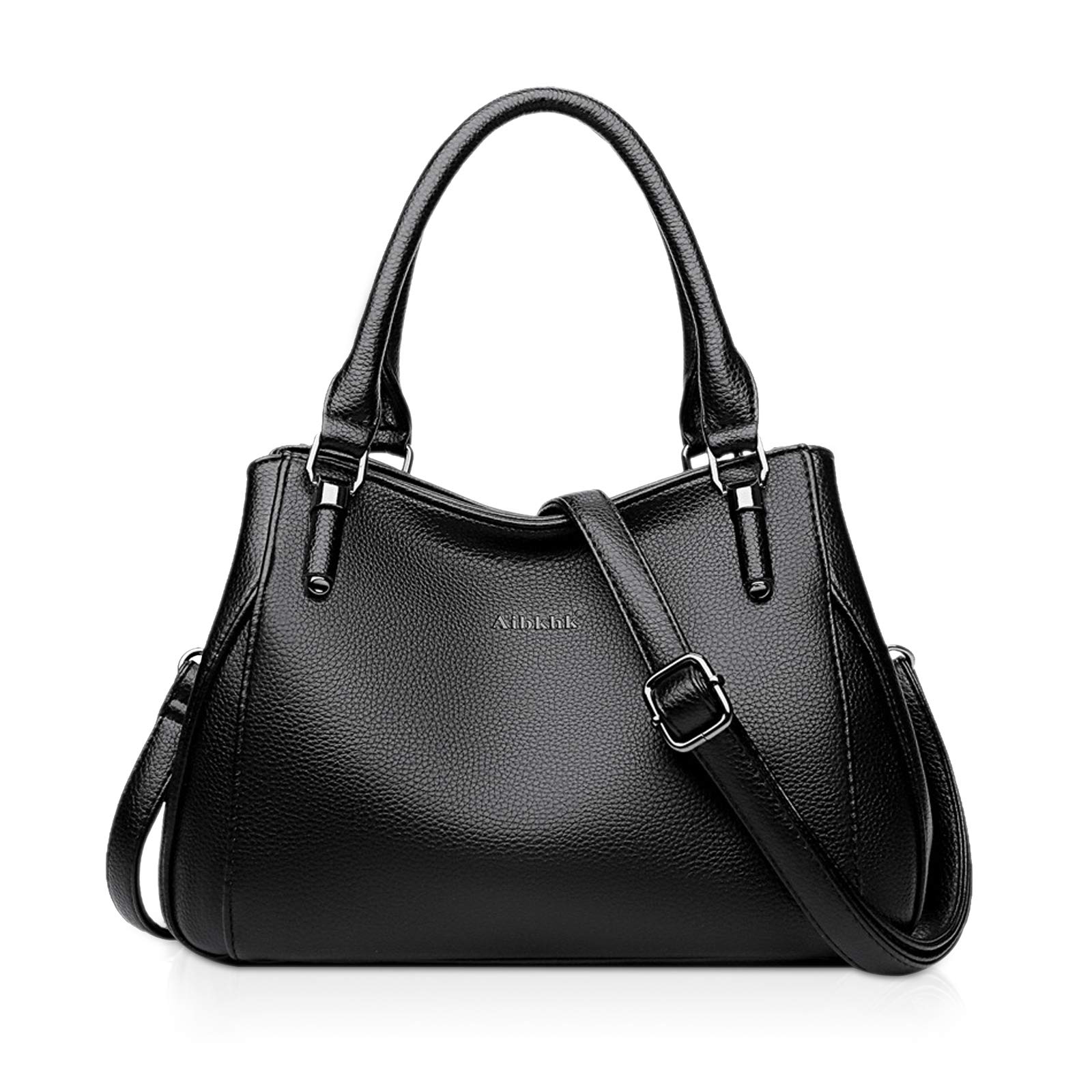 NICOLE & DORIS Elegant Tote Bag Women Handbag with Zipper Top Handle Bag Shoulder Bag Casual Crossbody Bag Black