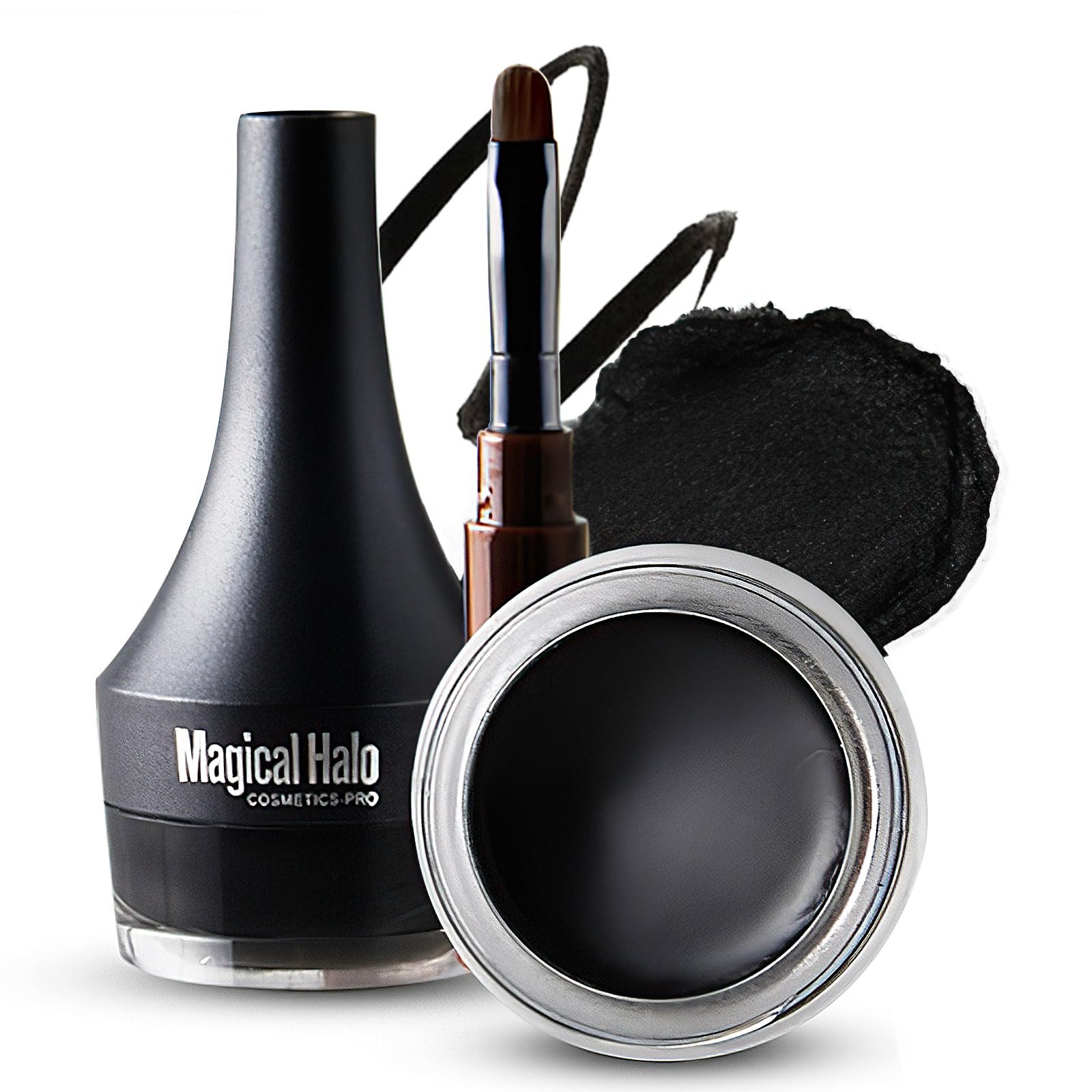 Natural Black Gel Eyeliner Cream Pencils - Smudge Proof, Waterproof Long Wear Gel Eyeliner Pencil With Brush (Brown)