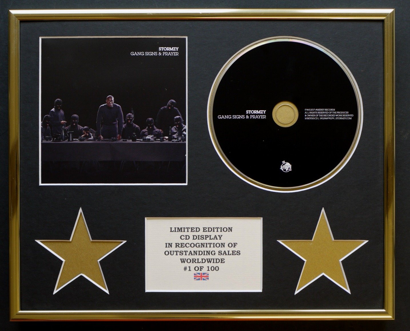 STORMZY/CD DISPLAY/LIMITED EDITION/COA/GANG SIGNS & PRAYER